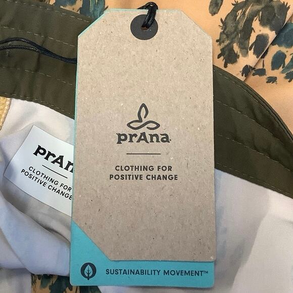 prAna Size 30 Yellow 6” Vintage Swim Boardshorts Morro Cactus Swim Trunks Q3-14 - Picture 9 of 10